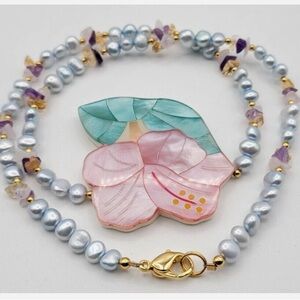 Pastel Pearl and Gemstone Necklace